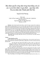 Bảo đảm quyền công dân trong hoạt động xét xử các vụ án hôn nhân và gia đình – qua thực tiễn  Tòa án nhân dân Thành phố Hà Nội