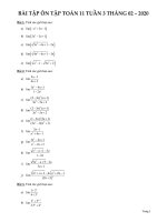 Đề ôn tập Toán lớp 11 THPT Thành Nhân - Đề số 3 | Toán học, Lớp 11 - Ôn Luyện