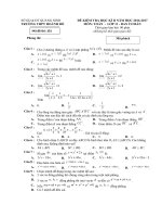 Đề kiểm tra học kì 2 môn toán lớp 11 năm 2016 trường thpt hoành bồ | Toán học, Lớp 11 - Ôn Luyện