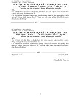 Đề kiểm tra 15 phút học kì 2 môn địa lý lớp 11 năm 2015 trường thpt mỹ bình | Lớp 11, Địa lý - Ôn Luyện