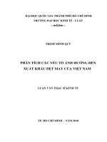 Phân tích các yếu tố ảnh hưởng đến xuất khẩu dệt may của việt nam 