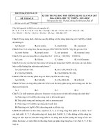 Đề thi thử thpt quốc gia có đáp án theo theo cấu trúc mới môn hóa học năm 2017 bộ giáo dục và đào tạo mã 31 | Đề thi đại học, Hóa học - Ôn Luyện