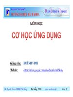 Bài giảng cơ học ứng dụng trường Đại Học Bách Khoa Đà Nẵng của thầy Huỳnh Vinh