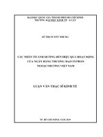 các nhân tố ảnh hưởng đến hiệu quả hoạt động của ngân hàng thương mại cổ phần ngoại thương việt nam 