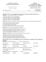 Đề thi học kì 2 môn tiếng anh lớp 9 năm 2019 - 2020 trường thcs hồng bàng mã 659 | Tiếng Anh, Lớp 9 - Ôn Luyện