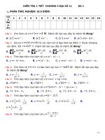Đề kiểm tra 1 tiết về đạo hàm môn toán đại số lớp 11 | Toán học, Lớp 11 - Ôn Luyện