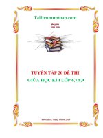 tuyen tap de thi giua hoc ki 1 mon toan 6,7,8,9 