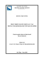 Phát triển nguồn nhân lực tại Trung tâm Kinh doanh VNPT-Quảng Bình