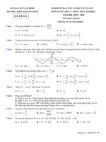 Đề kiểm tra chất lượng giữa kì 1 môn toán lớp 11 năm 2019 trường thtp nguyễn bính mã 101 | Toán học, Lớp 11 - Ôn Luyện