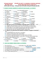 Đề kiểm tra unit 4 a learning a foreign language môn tiếng anh lớp 9 của mr sanh english | Tiếng Anh, Lớp 9 - Ôn Luyện