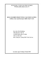 báo cáo biện pháp nâng cao chất lượng công tác giảng dạy môn ngữ văn   nâng cao hiệu quả hoạt động nhóm trong dạy học môn ngữ văn