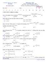 Đề kiểm tra 1 tiết môn toán lớp 11 năm 2019 trường thpt lý tự trọng lần 1 mã 445 | Toán học, Lớp 11 - Ôn Luyện