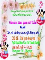 : Đếm đến 8 nhận biết nhóm có 8 đối tượng có số lượng là 8 nhận biết số 8.