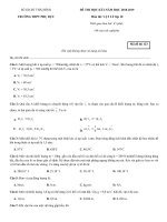 Đề thi học kì 2 môn vật lý lớp 10 năm 2018 trường thpt phụ dực mã 123 | Vật Lý, Lớp 10 - Ôn Luyện