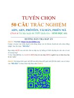 50 câu trắc nghiệm trích Sách Luyện Thi THPT quốc gia | Lớp 12, Sinh học - Ôn Luyện