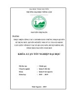 Thực Hiện Công Tác Cấp Đổi Giấy Chứng Nhận Quyền Sử Dụng Đất, Quyền Sở Hữu Nhà Ở Tại Xã Quang Sơn