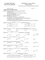 Đề kiểm tra 1 tiết Đại số 10 bài số 1 trường THPT Bình Sơn – Vĩnh Phúc | Toán học, Lớp 10 - Ôn Luyện