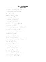 Từ vựng unit 6 the environment môn tiếng anh lớp 9 | Tiếng Anh, Lớp 9 - Ôn Luyện