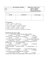 Đề kiểm tra 1 tiết Tiếng Anh lớp 9 - Đề số 4 | Tiếng Anh, Lớp 9 - Ôn Luyện