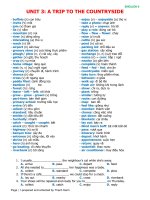 Từ vựng và bài tập unit 3 a trip to the countryside môn tiếng anh lớp 9 của mr sanh english | Tiếng Anh, Lớp 9 - Ôn Luyện
