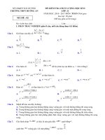 Đề kiểm tra học kì 2 môn toán lớp 11 năm 2016 trường thpt đường an | Toán học, Lớp 11 - Ôn Luyện