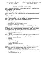 Đề cương ôn tập học kì 2 môn GDCD lớp 10 THPT Yên Hòa - Đề cương số 1 | Lớp 10, Giáo dục công dân - Ôn Luyện