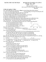 Đề kiểm tra ôn khối lần 1 môn vật lý lớp 10 năm 2017 trường thpt ngô thì nhậm mã 3 | Vật Lý, Lớp 10 - Ôn Luyện