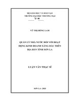luận văn thạc sĩ quản lý nhà nước đối với hoạt động kinh doanh xăng dầu trên địa bàn tỉnh sơn la 
