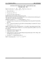 Đề thi tuyển sinh toán vào lớp 10 hà nội 