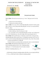 Đề thi học sinh giỏi cấp trường môn vật lý lớp 10 năm 2016 trường thpt thuận thành số 1 | Vật Lý, Lớp 10 - Ôn Luyện