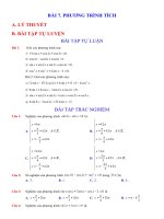 Bài tập có đáp án chi tiết về phương trình tích môn toán đại số lớp 11 | Toán học, Lớp 11 - Ôn Luyện