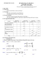Đề kiểm tra 45 phút chương 1 môn toán lớp 11 năm 2017 sở GDĐT bắc giang | Toán học, Lớp 11 - Ôn Luyện