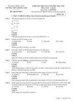 Đề kiểm tra học kì 2 có đáp án chi tiết môn vật lý lớp 10 năm 2018 trường thpt thống linh mã 101 | Vật Lý, Lớp 10 - Ôn Luyện