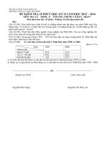 Đề kiểm tra 45 phút học kì 2 môn địa lý lớp 11 năm 2015 trường thpt mỹ bình | Lớp 11, Địa lý - Ôn Luyện