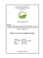 Đánh Giá Hiện Trạng Môi Trường Nước Nuôi Cá Trắng Và Đề Xuất Giải Pháp Giảm Thiểu Ô Nhiễm