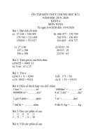 NỘI DUNG ÔN TẬP CHO HỌC SINH LỚP 4 HK II LẦN 2