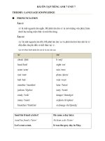 Noi dung on tap môn tieng anh lop 7 bai 7