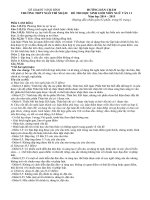 Đáp án đề thi học sinh giỏi cấp trường môn ngữ văn lớp 11 năm 2014 trường thpt ngô thì nhậm | Ngữ văn, Lớp 11 - Ôn Luyện