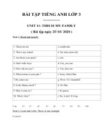 NỘI DUNG ÔN TẬP MÔN TIẾNG ANH CHO HỌC SINH LỚP 3 HK II