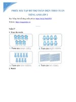 PHIẾU BÀI TẬP THEO TUẦN - TIẾNG ANH LỚP 2 - Tài liệu Tiếng Anh lớp 2