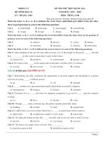 Đề thi chuẩn cấu trúc bộ theo xu hướng dịch covid | Đề thi đại học, Tiếng Anh - Ôn Luyện