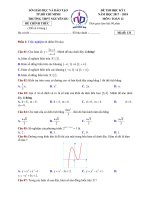 Đề thi học kì 1 toán 12 năm 2017-2018 trường Thpt Nguyễn Du HCM |