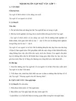 NỘI DUNG ÔN TẬP NGỮ VĂN  LỚP 7