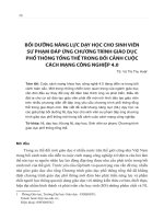 Bồi dưỡng năng lực dạy học cho sinh viên sư phạm đáp ứng chương trình giáo dục phổ thông tổng thể trong bối cảnh cuộc cách mạng công nghiệp 4.0