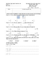 Đề kiểm tra môn Toán giữa học kì 2 khối 4