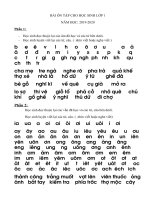 NỘI DUNG ÔN TẬP CHO HỌC SINH LỚP 1 HK II