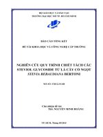 nghiên cứu quy trình chiết tách các steviol glycoside từ lá cây cỏ ngọt stevia rebaudiana bertoni 