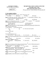 Đề kiểm tra chất lượng môn hóa học lớp 11 năm 2018 trường thpt lý tự trọng mã 132 | Lớp 11, Hóa học - Ôn Luyện