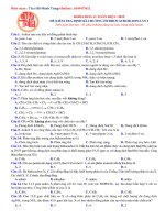 Đề kiểm tra định kì chương hydrocacbon môn hóa học lớp 11 năm 2019 thạc sĩ hồ minh tùng | Lớp 11, Hóa học - Ôn Luyện