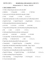 Đề kiểm tra 1 tiết học kì 2 môn lịch sử lớp 11 năm 2016 trường thpt a | Lớp 11, Lịch sử - Ôn Luyện